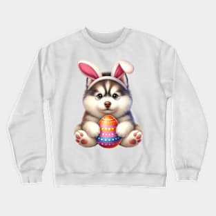 Easter Siberian Husky Dog Crewneck Sweatshirt